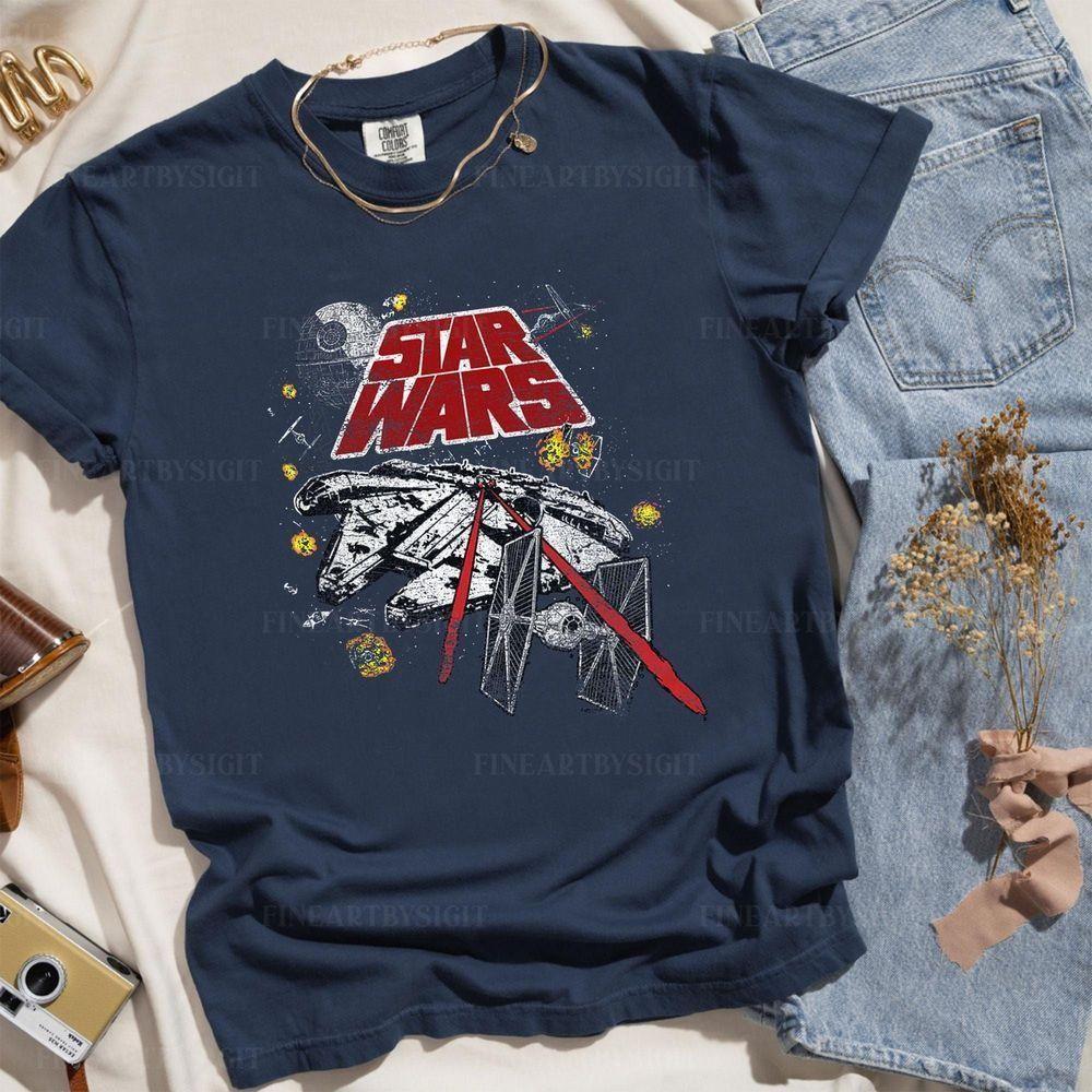 Space Battle Vintage Star Wars Vuitino Shirt